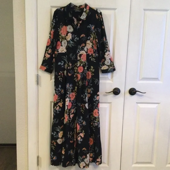 Zara Floral Black Maxi Dress - Picture 5 of 16